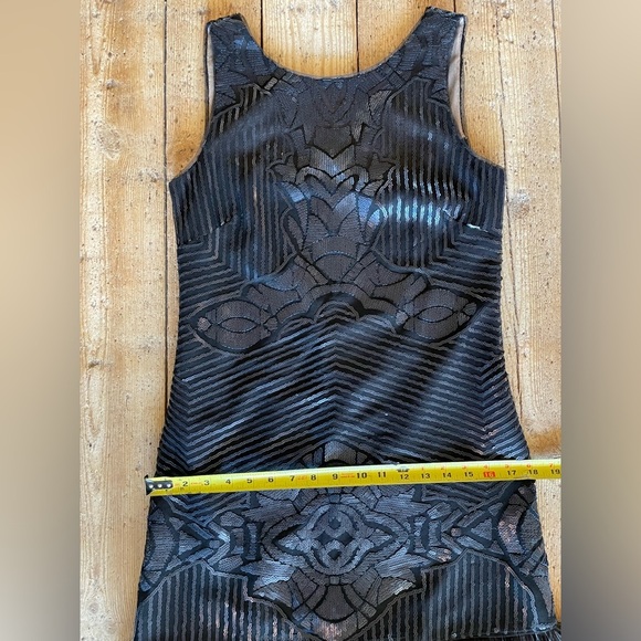 BCBGMaxAzria Caterina Black Blue Sequin Feather Dress XXS Loose Fit - Picture 8 of 12